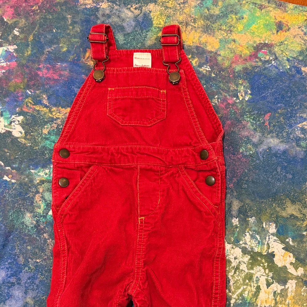 Hanna Andersson Red Overalls, 18-24 months